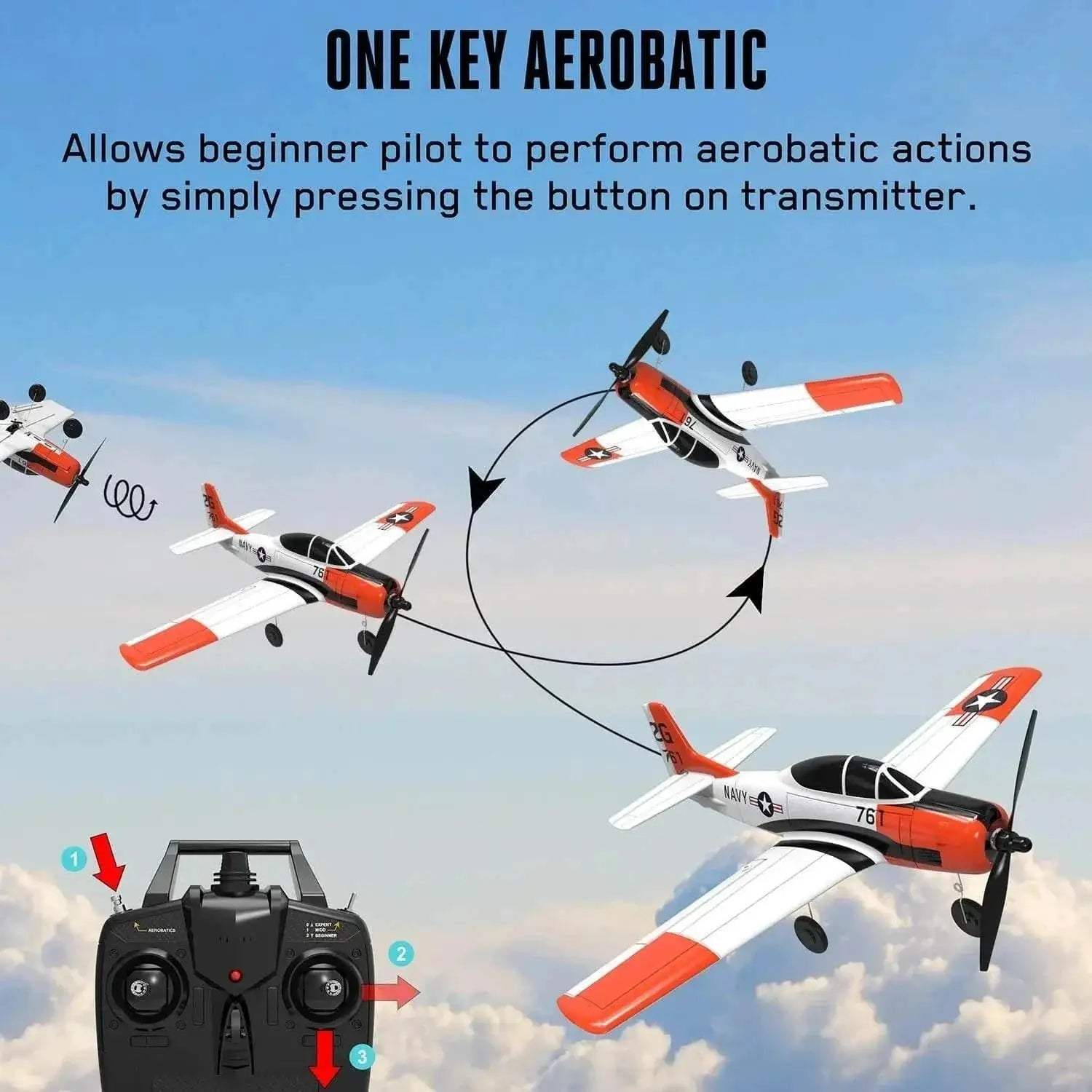 Volantex 761-9 2.4G 6-Axis Foam Aircraft T28 RC Airplane - ToylandEU