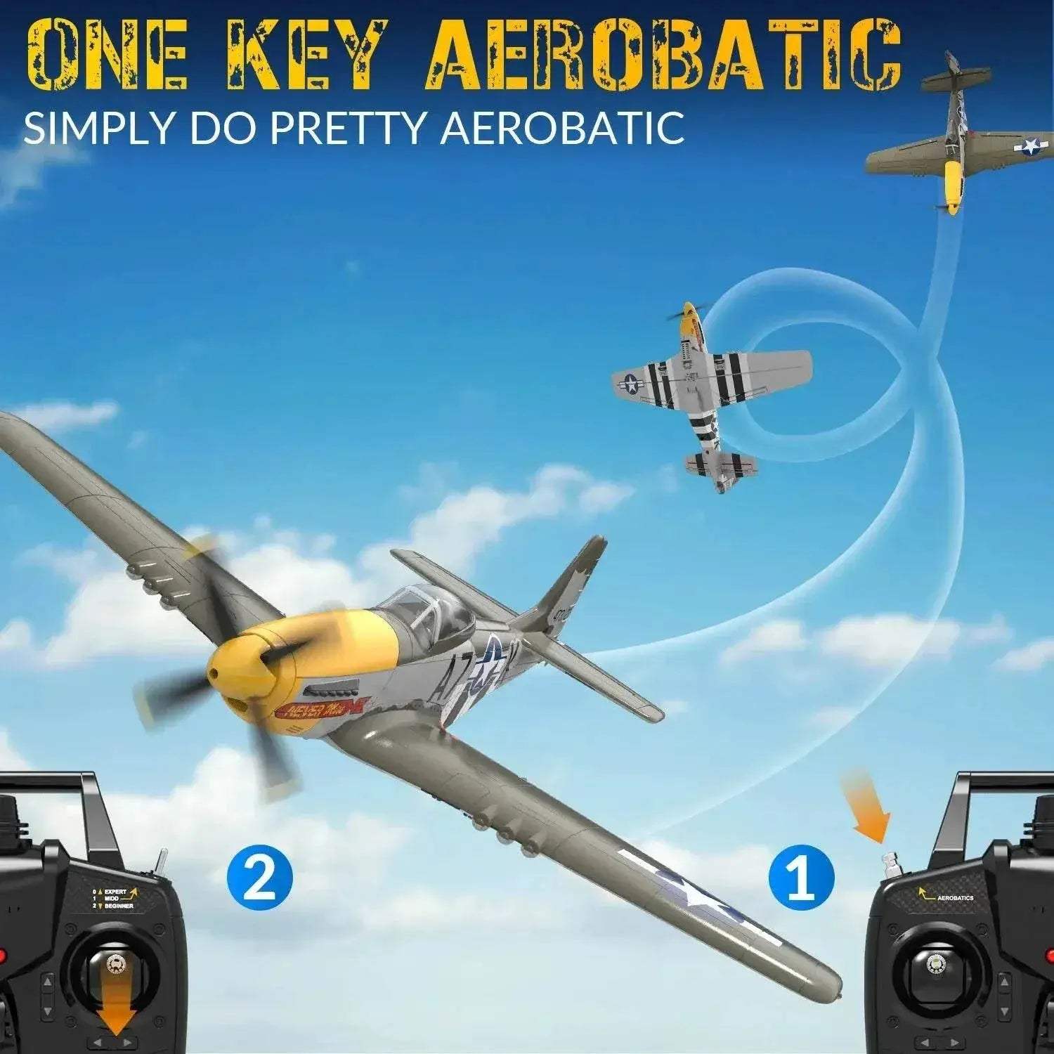 Volantex RC Plane Brushless P-51 Mustang RTF Aerobatic - ToylandEU
