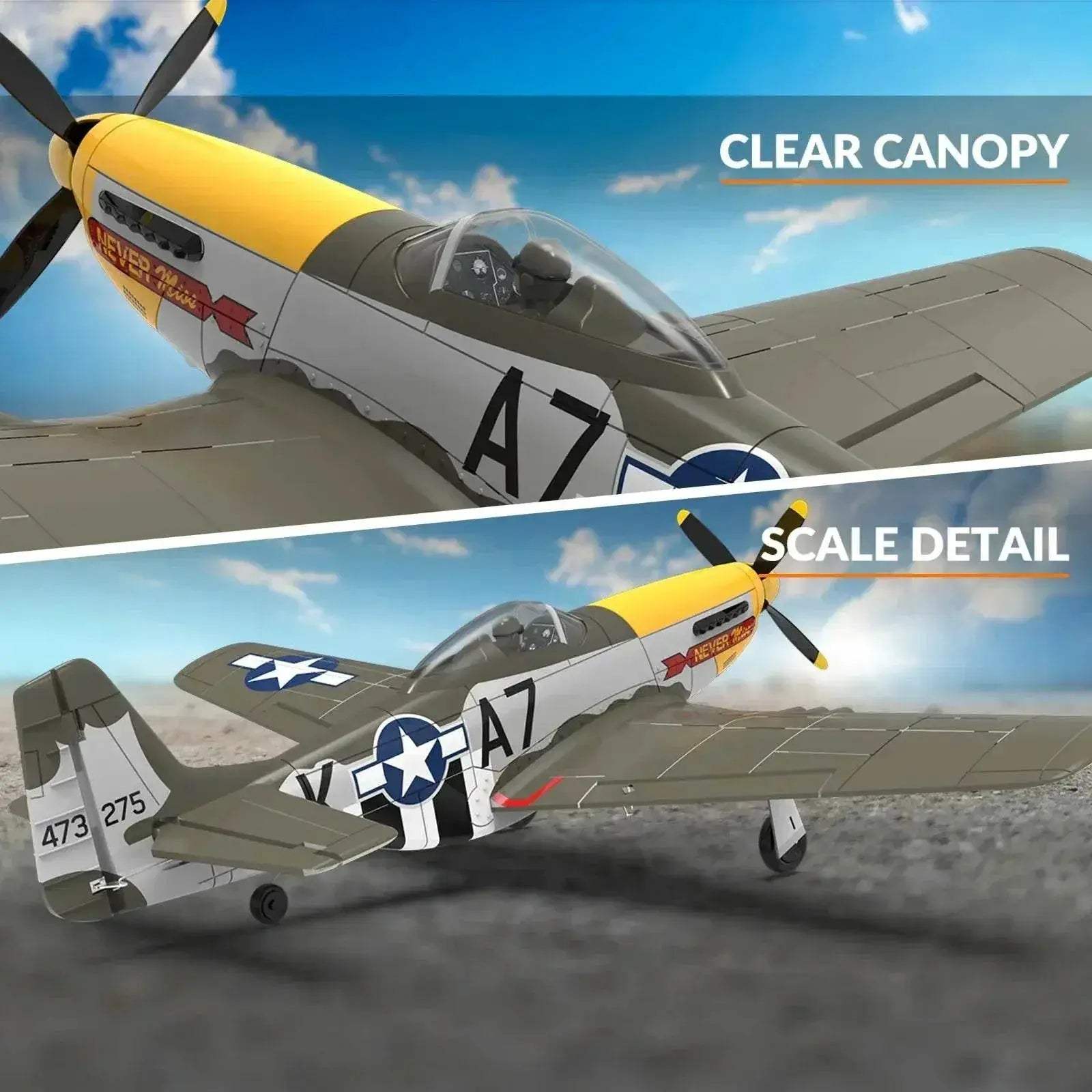 Volantex RC Plane Brushless P-51 Mustang RTF Aerobatic - ToylandEU