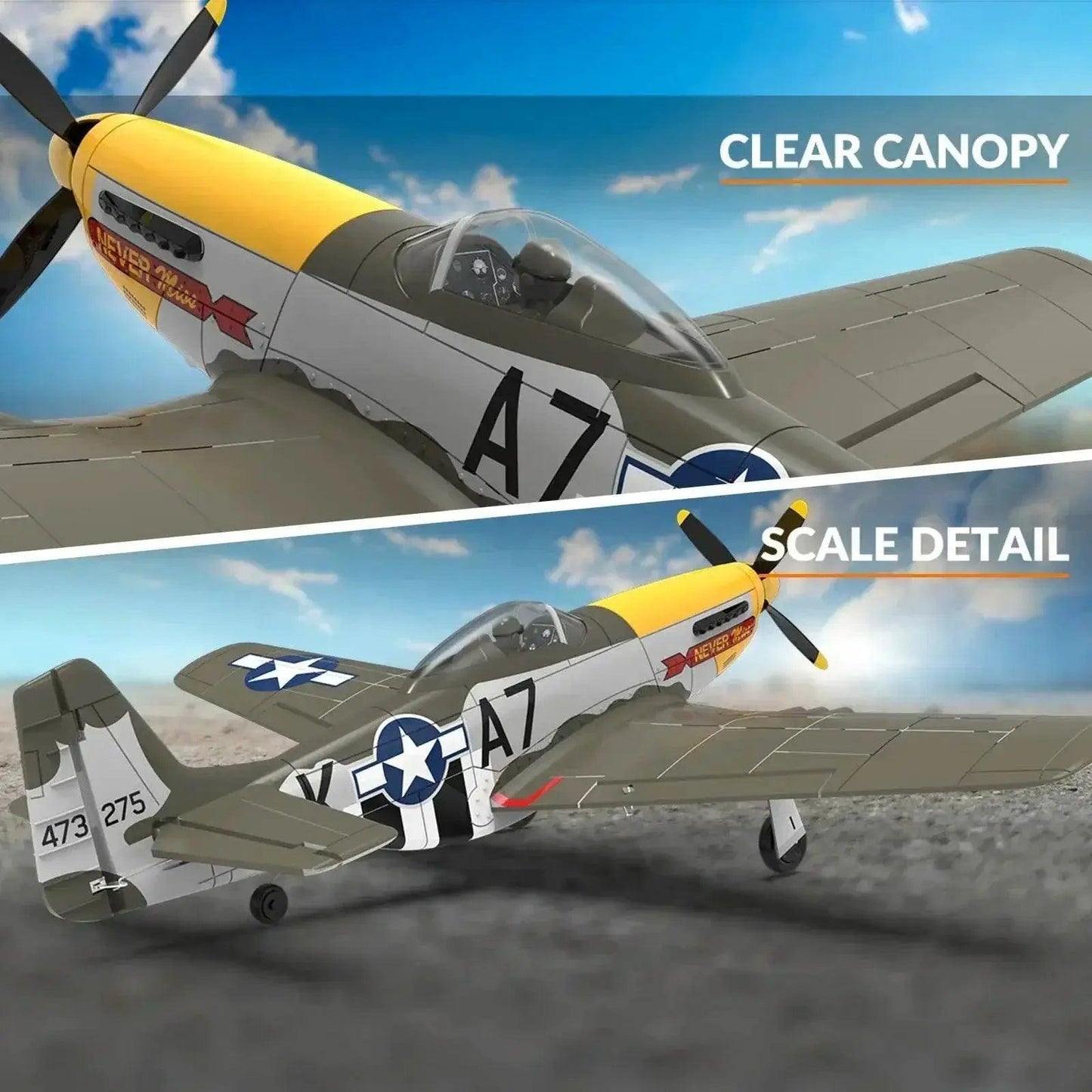  Volantex RC Plane Brushless P-51 Mustang RTF Airplane -  ToylandEU™
