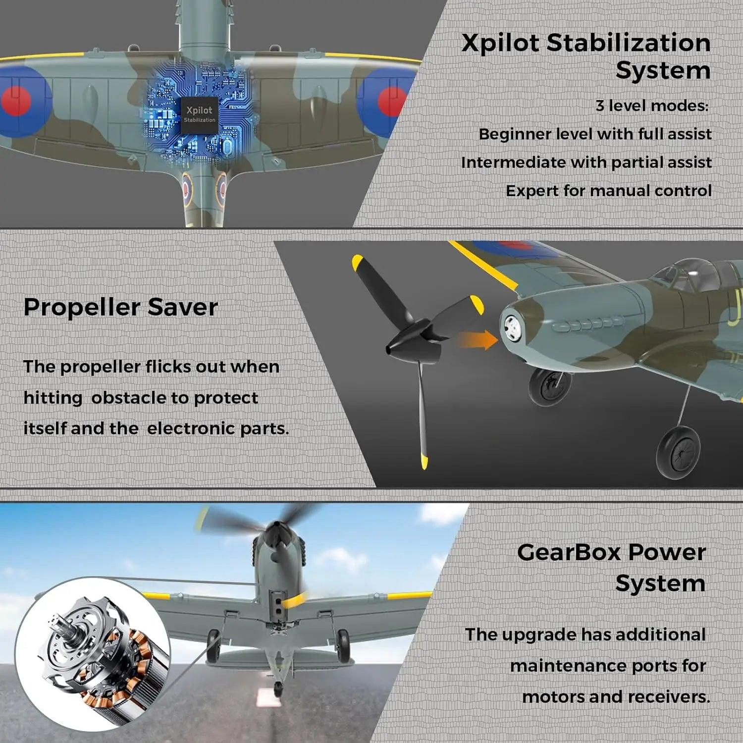 Volantex Rc Spitfire | 4 Channel Gyro Ready To Fly | Toylandeu