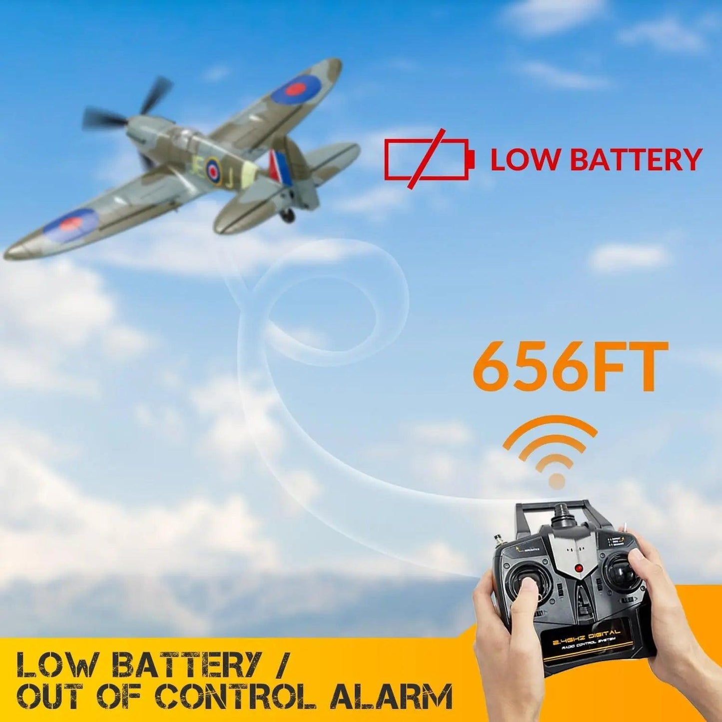 Volantex Rc Spitfire | 4 Channel Gyro Ready To Fly | Toylandeu