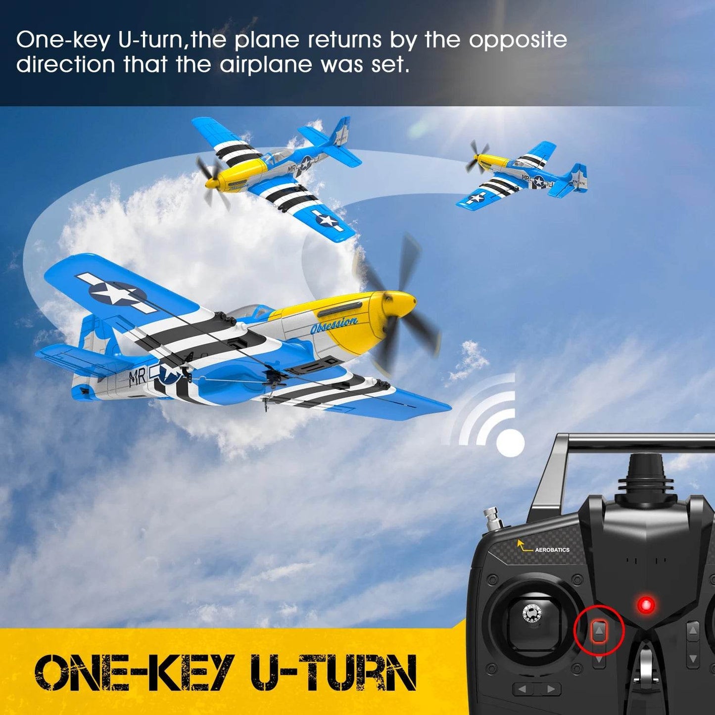 VolantexRC P-51D V2 EPP 400mm Wingspan RC Airplane Trainer - ToylandEU