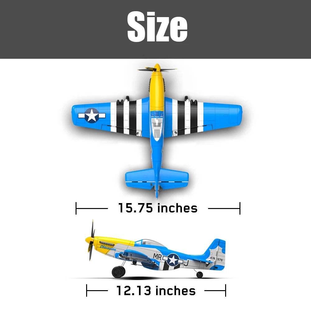 VolantexRC P-51D V2 EPP 400mm Wingspan RC Airplane Trainer - ToylandEU