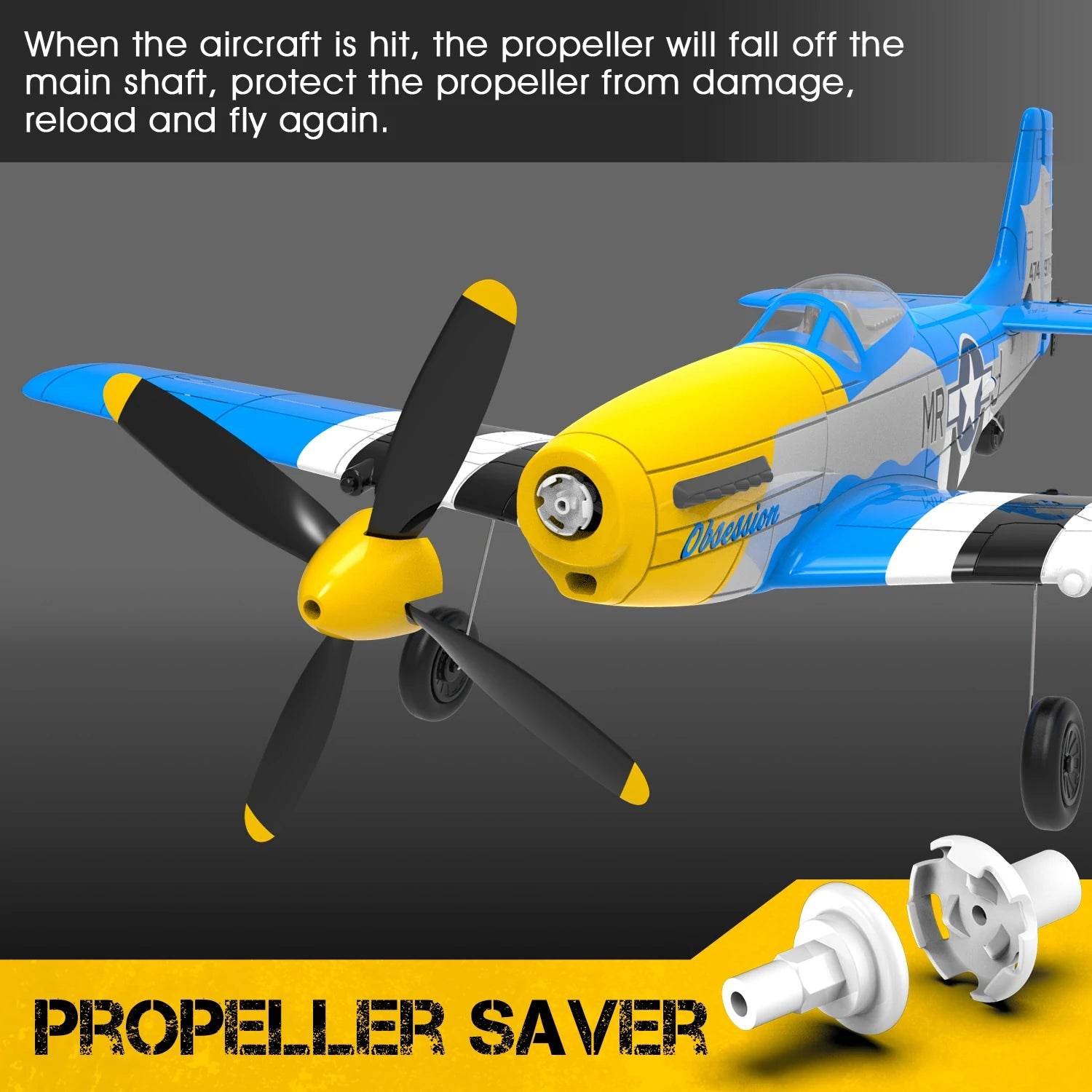 VolantexRC P-51D V2 EPP 400mm Wingspan RC Airplane Trainer - ToylandEU
