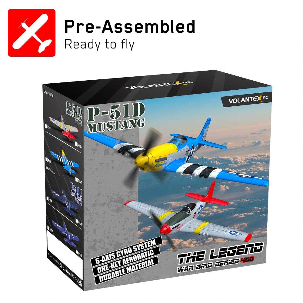 VolantexRC P-51D V2 EPP 400mm Wingspan RC Airplane Trainer - ToylandEU