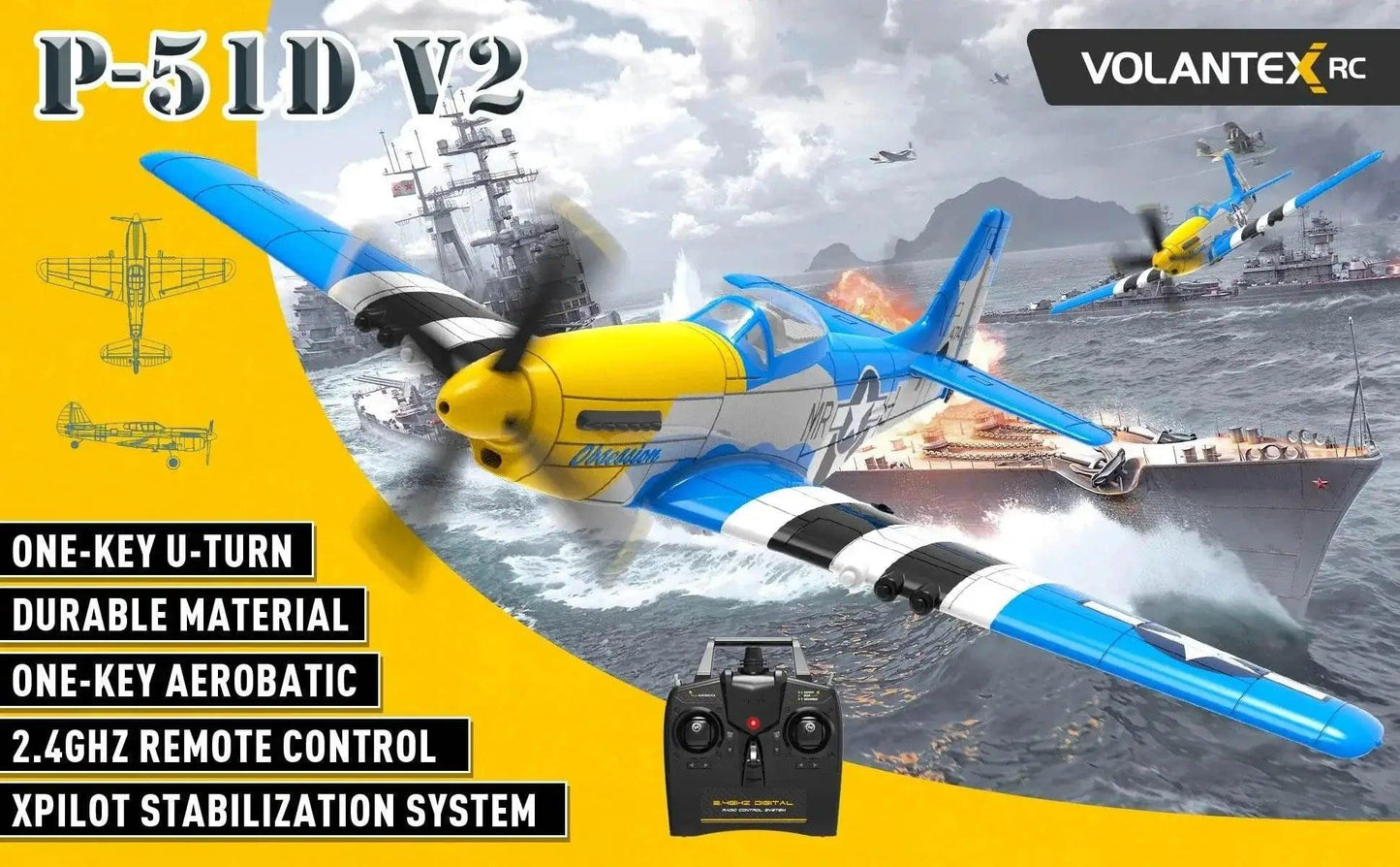  VolantexRC P-51D V2 EPP 400mm Wingspan RC Trainer -  ToylandEU™