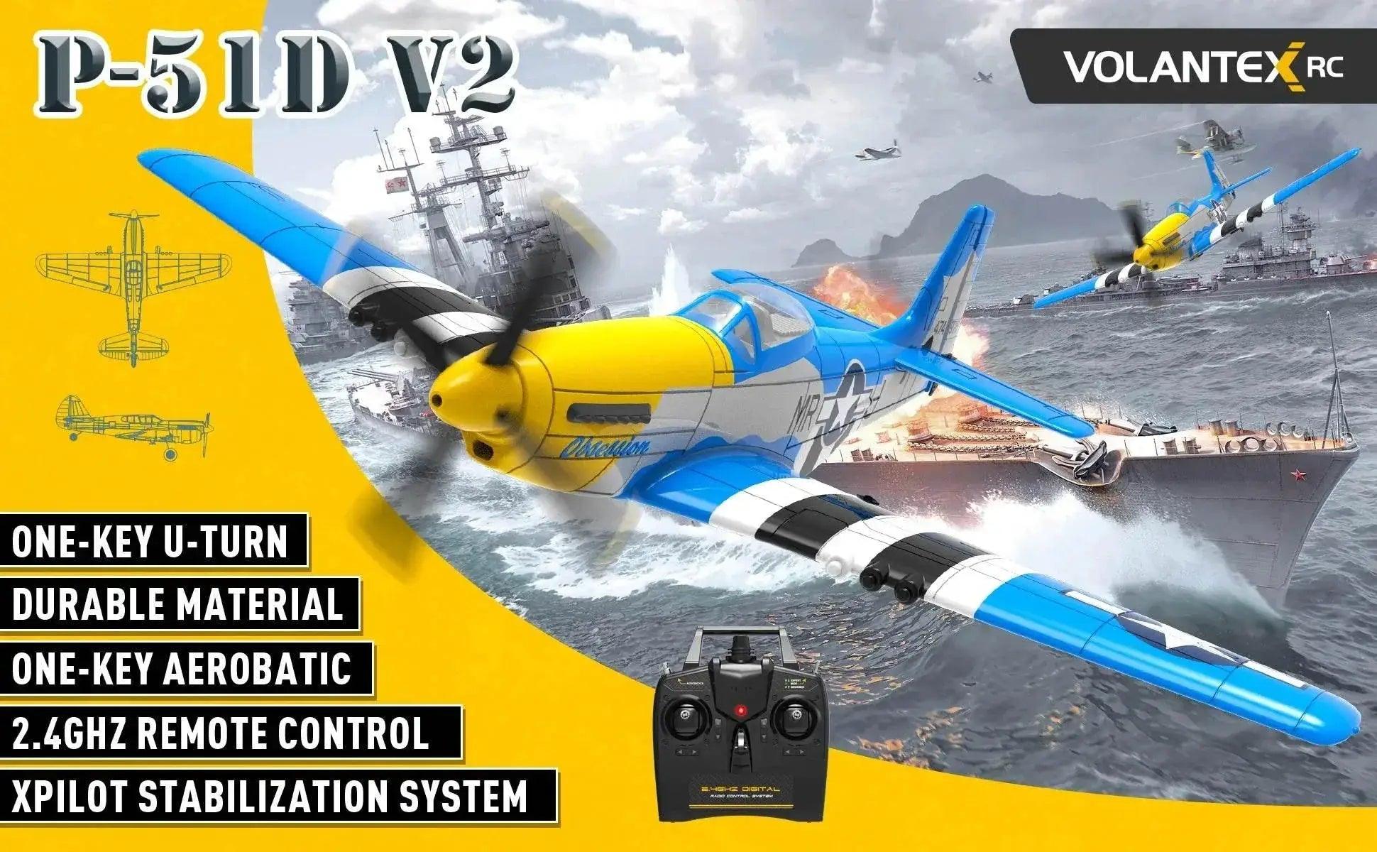  VolantexRC P-51D V2 EPP 400mm Wingspan RC Trainer -  ToylandEU™
