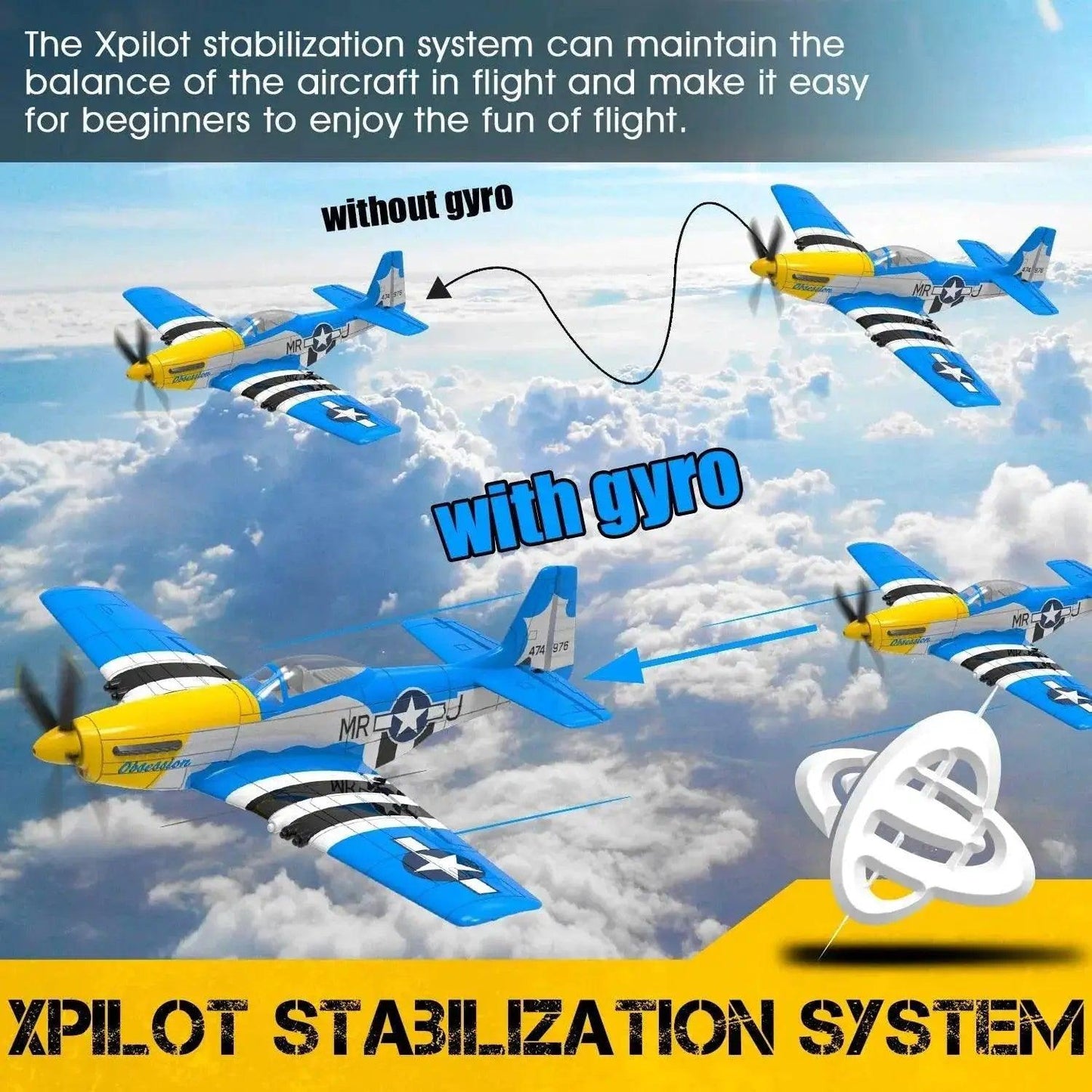  VolantexRC P-51D V2 EPP 400mm Wingspan RC Trainer -  ToylandEU™