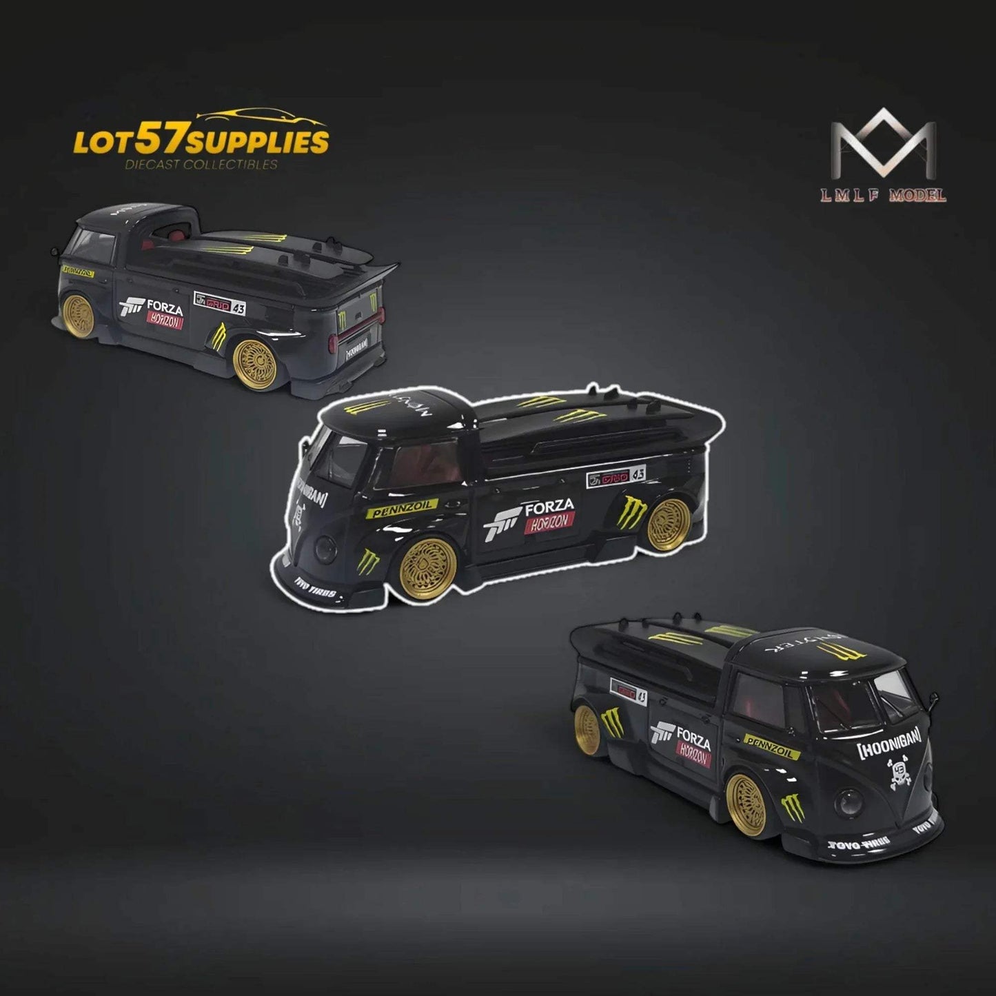 Volkswagen T1 Diecast Bus 1 To 64 Forza Monster Livery - ToylandEU