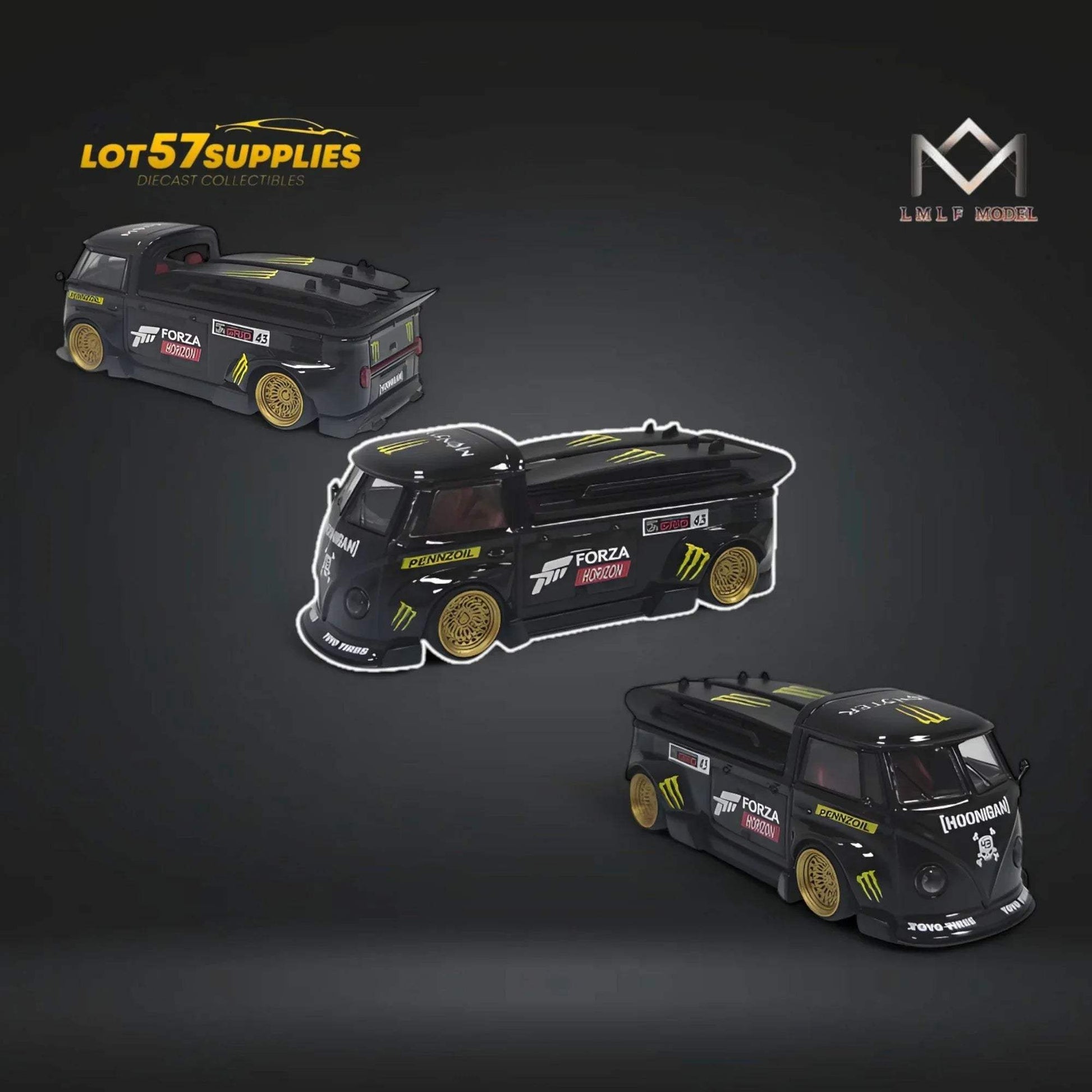 Volkswagen T1 Diecast Bus 1 To 64 Forza Monster Livery - ToylandEU
