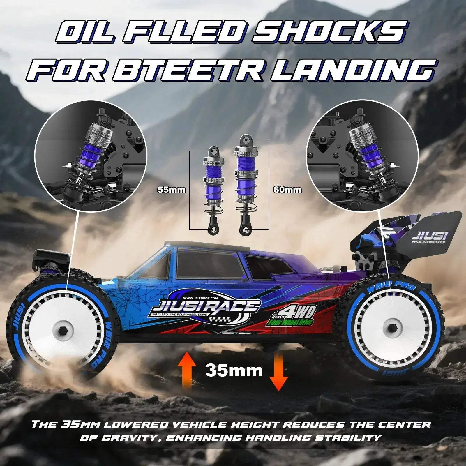 WB12 PRO 1/12 Brushless 4WD RC Car High Performance - ToylandEU