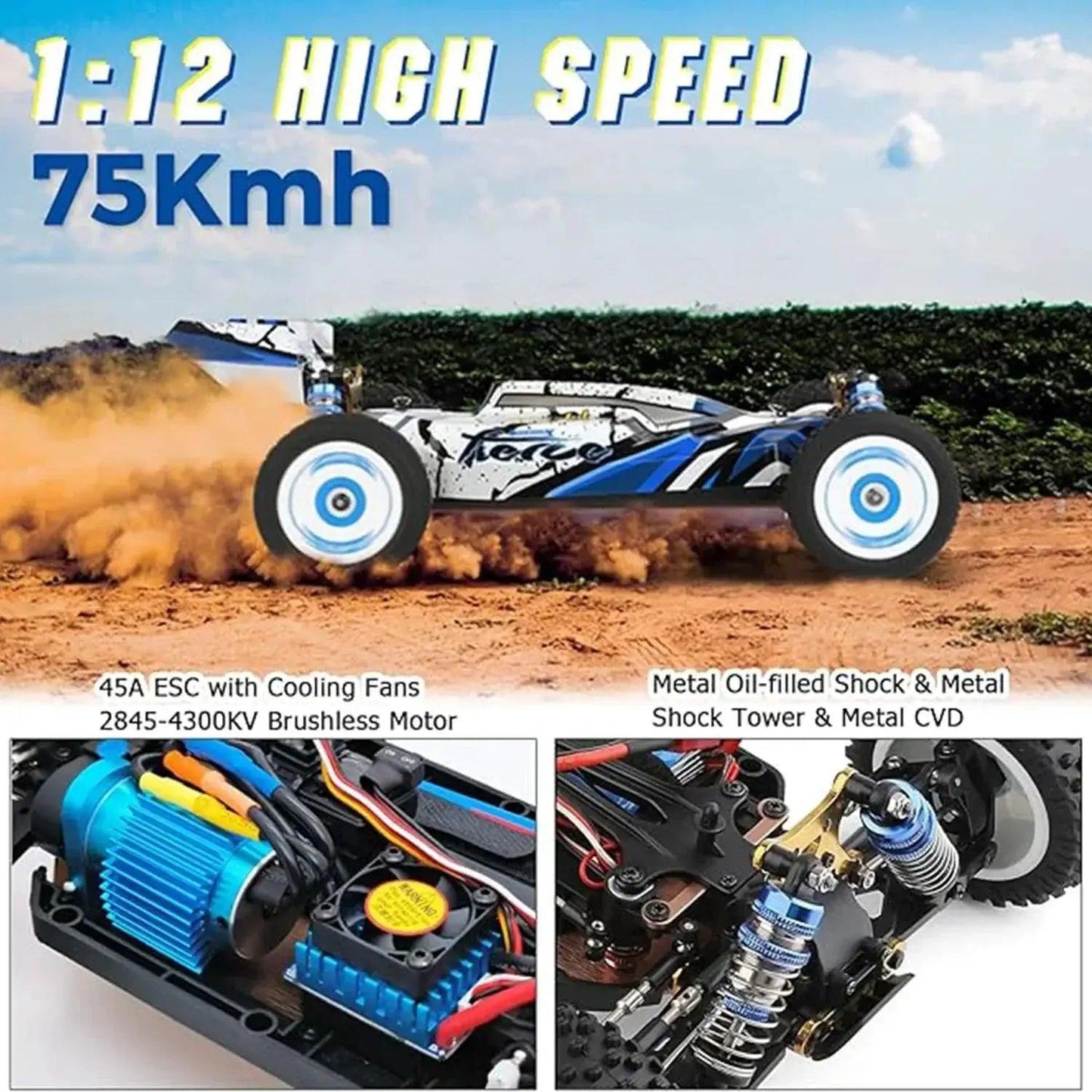 WLtoys 124017 V2 Brushless RC Car 75kmh Outdoor -  ToylandEU™
