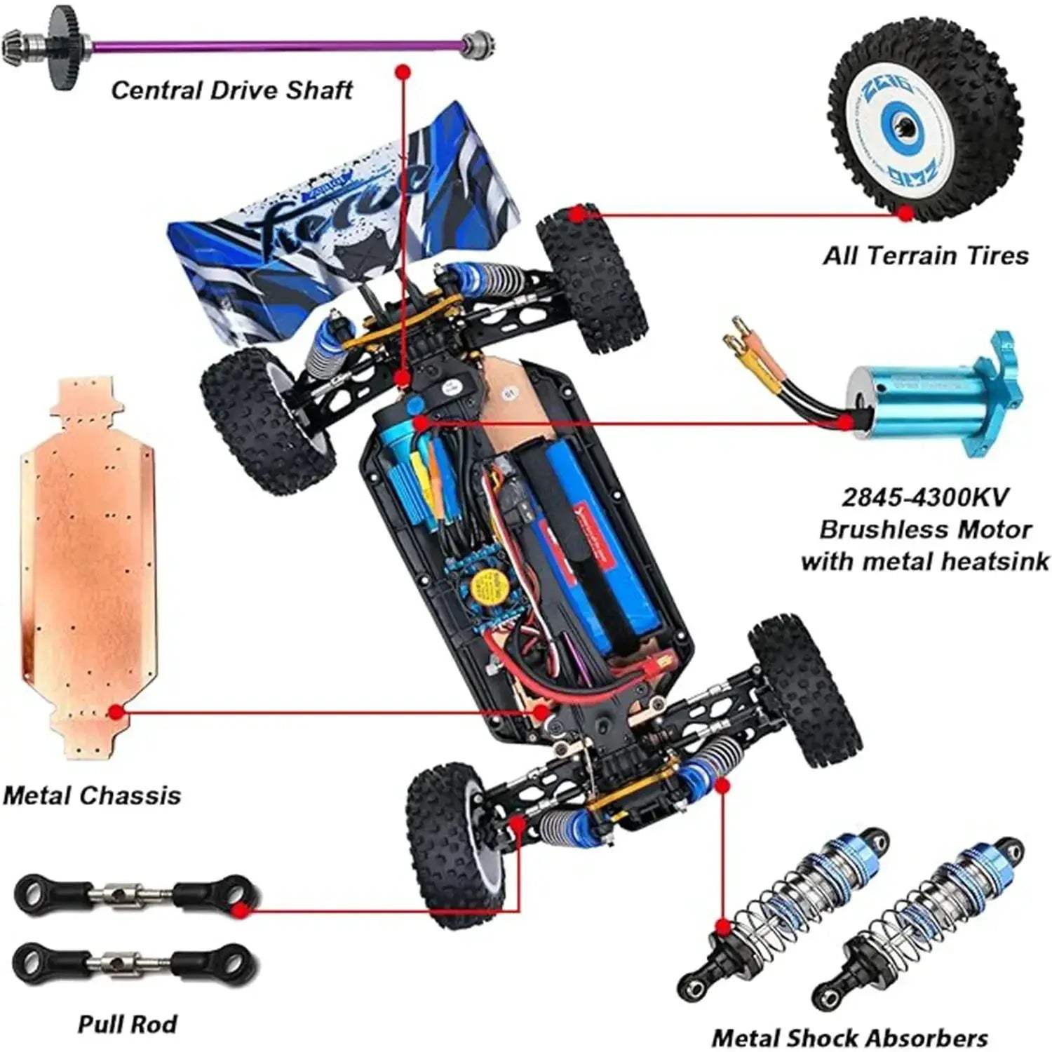 WLtoys 124017 V2 Brushless RC Car 75kmh Outdoor Gift - ToylandEU