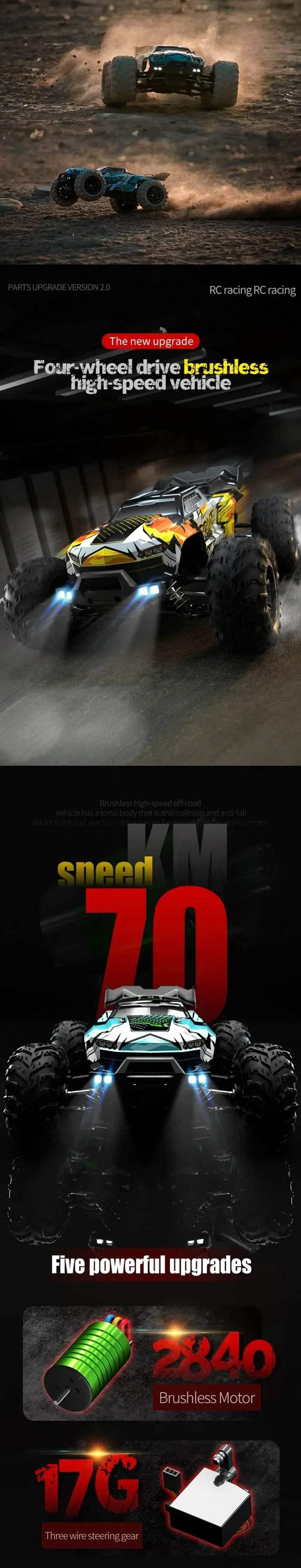  WLtoys 16101 Pro 1:16 75KM/H 4WD RC Car Gift for Kids -  ToylandEU™