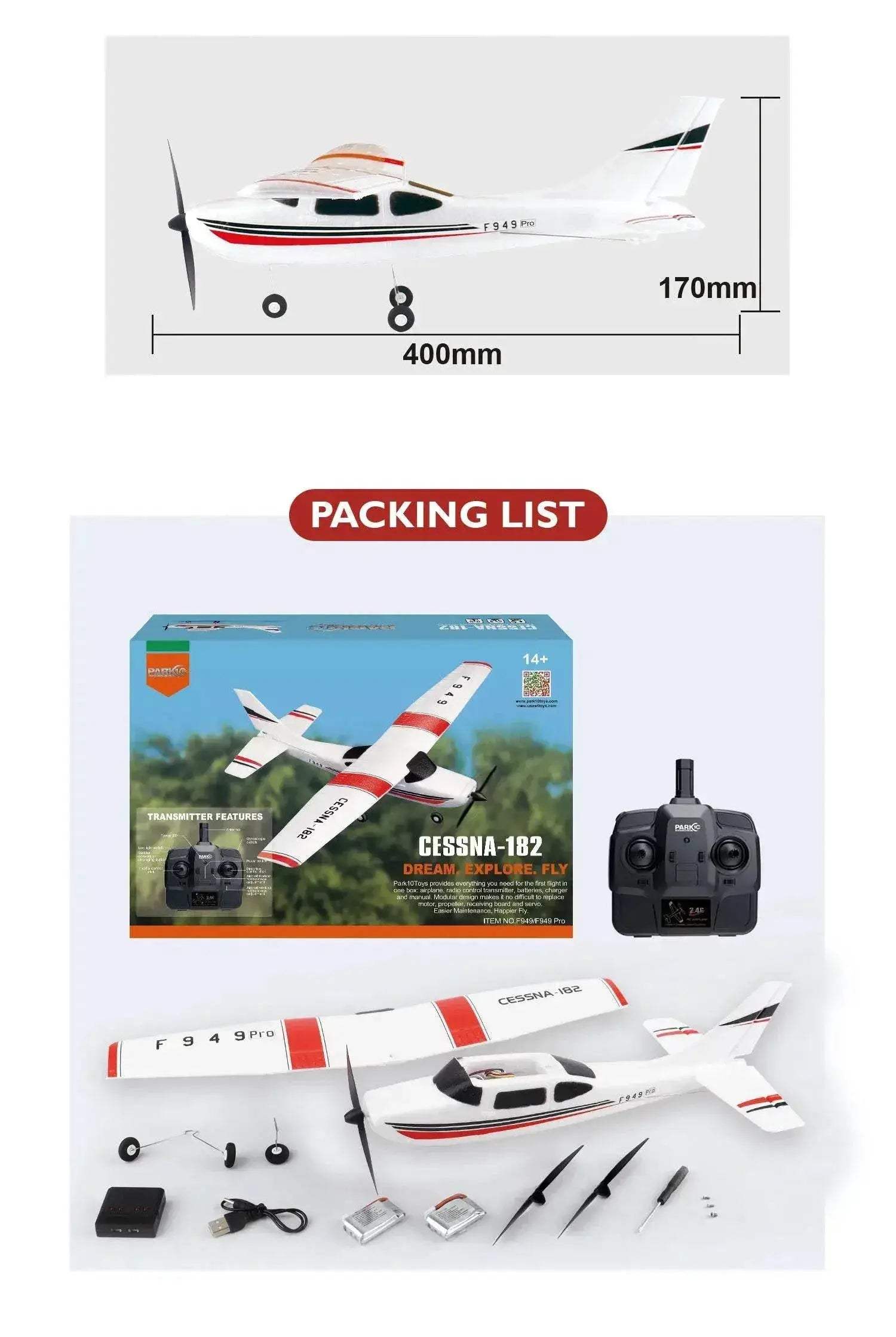  WLtoys F949 2.4G 3Ch RC Airplane With Gyroscope RTF -  ToylandEU™