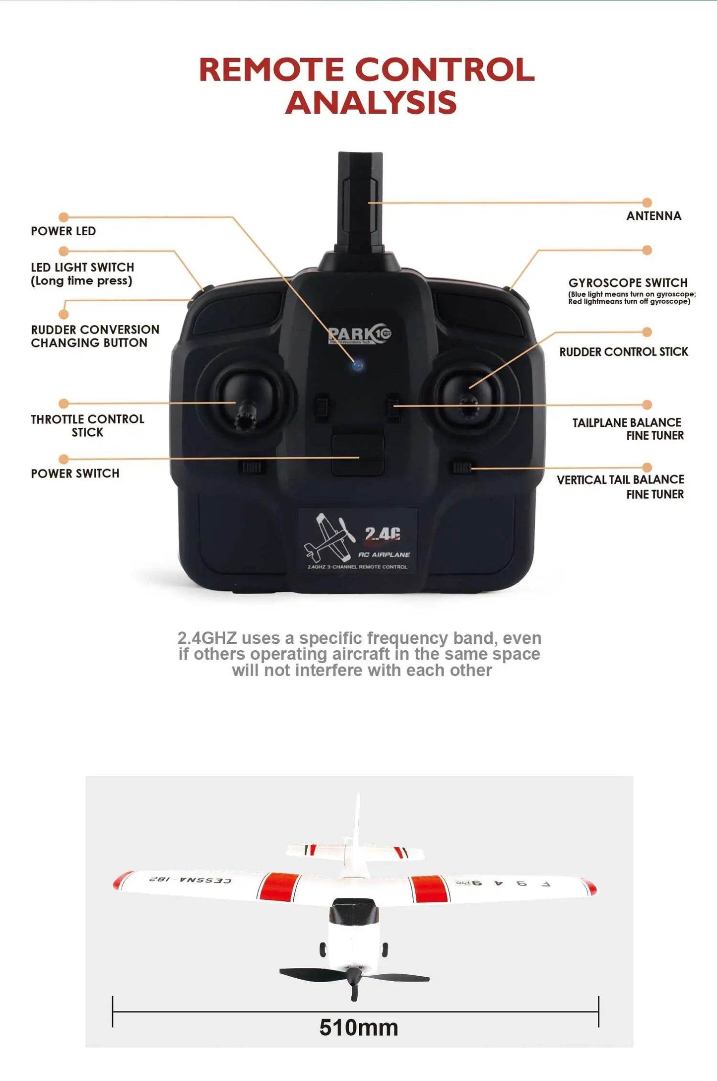 WLtoys F949 2.4G 3D6G 3Ch RC Airplane Gyroscope RTF Upgrade - ToylandEU
