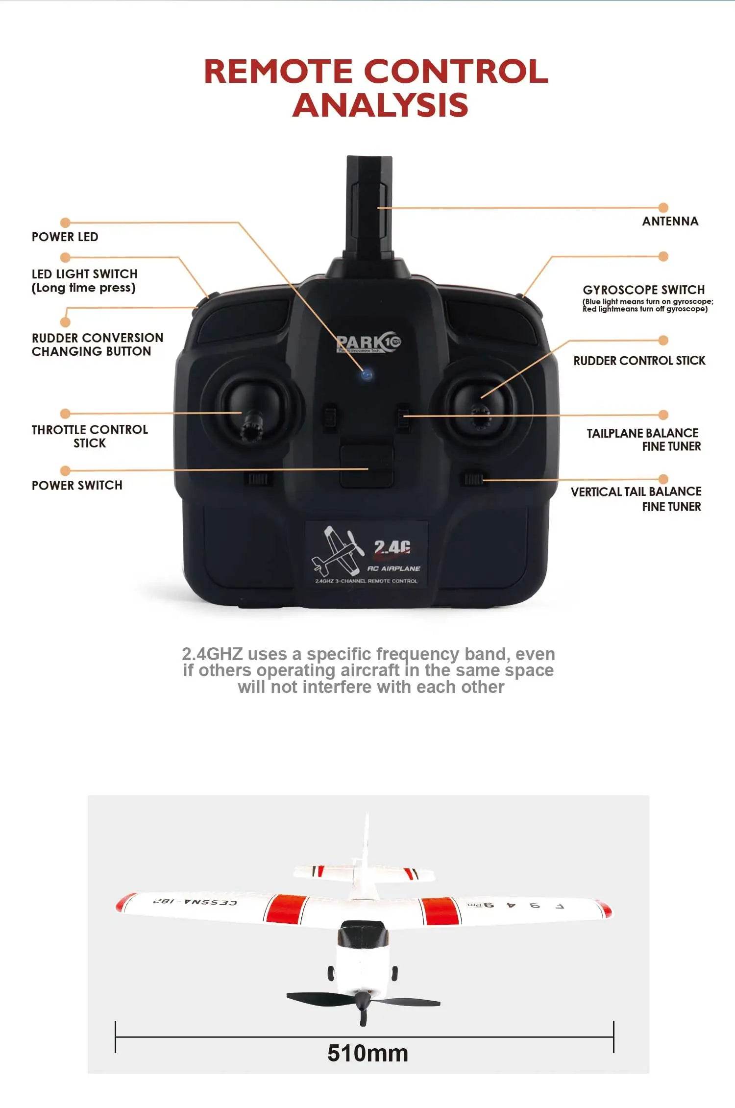 WLtoys F949 2.4G 3D6G 3Ch RC Airplane Gyroscope RTF Upgrade - ToylandEU