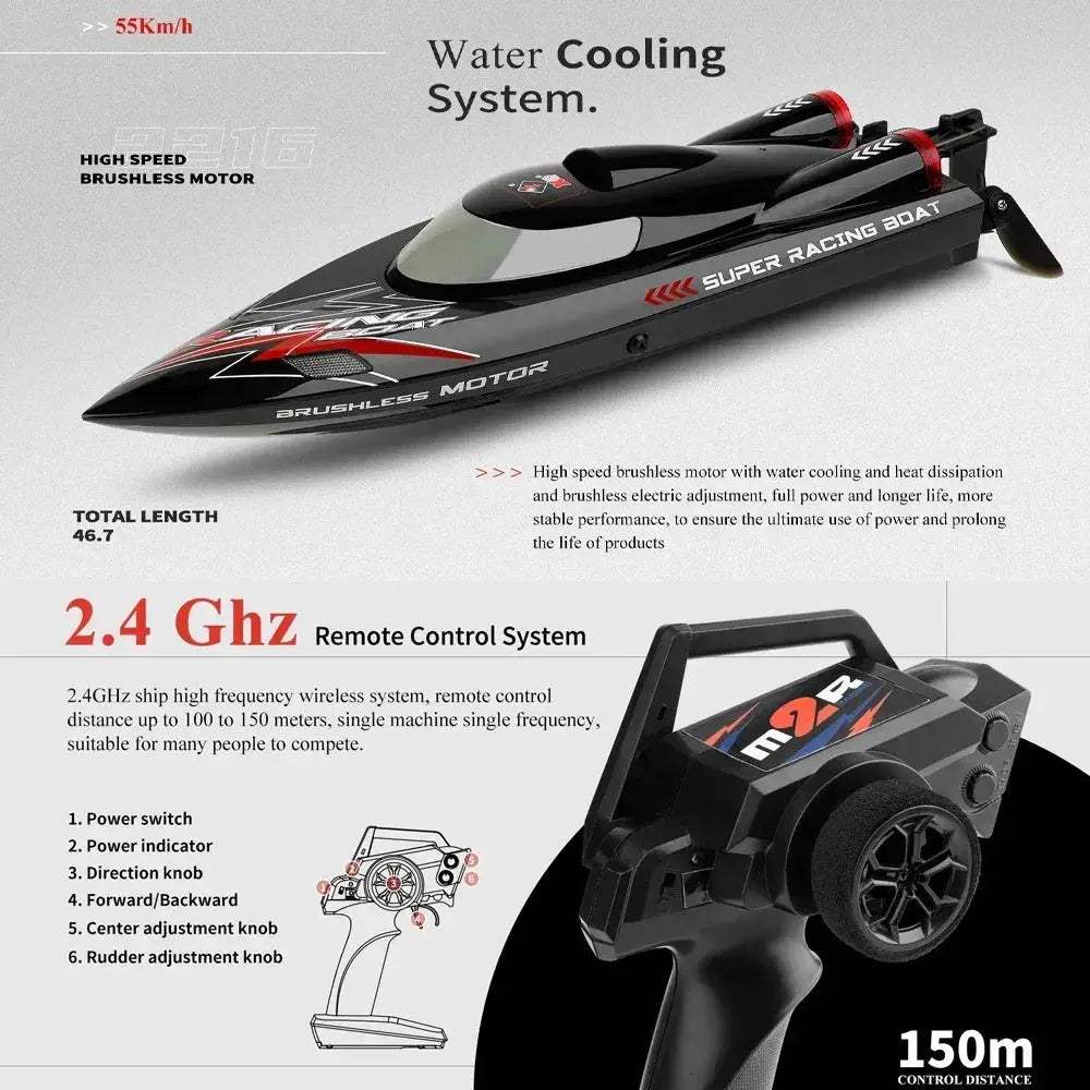 WLtoys High Speed RC Boat For Kids Outdoor Racing Fun - ToylandEU