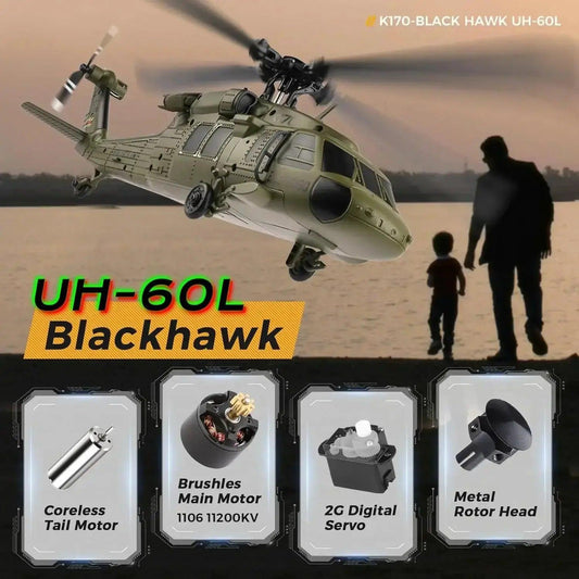  WLtoys K170 Brushless RC Helicopter One Key Takeoff -  ToylandEU™