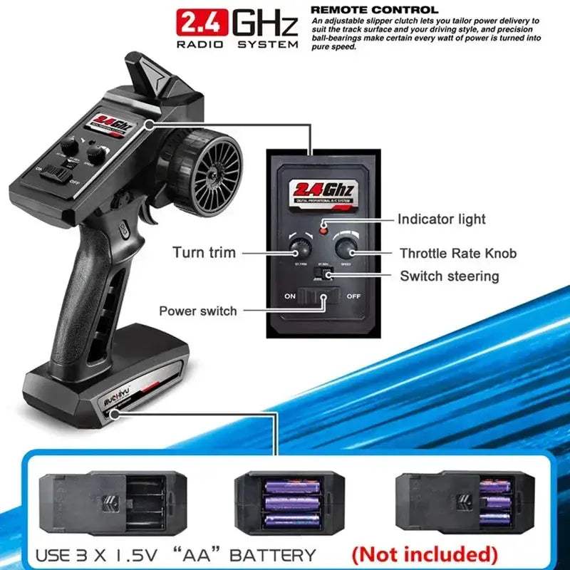 WLtoys RC Car 4x4 Off-Road High Speed With LED Lights - ToylandEU