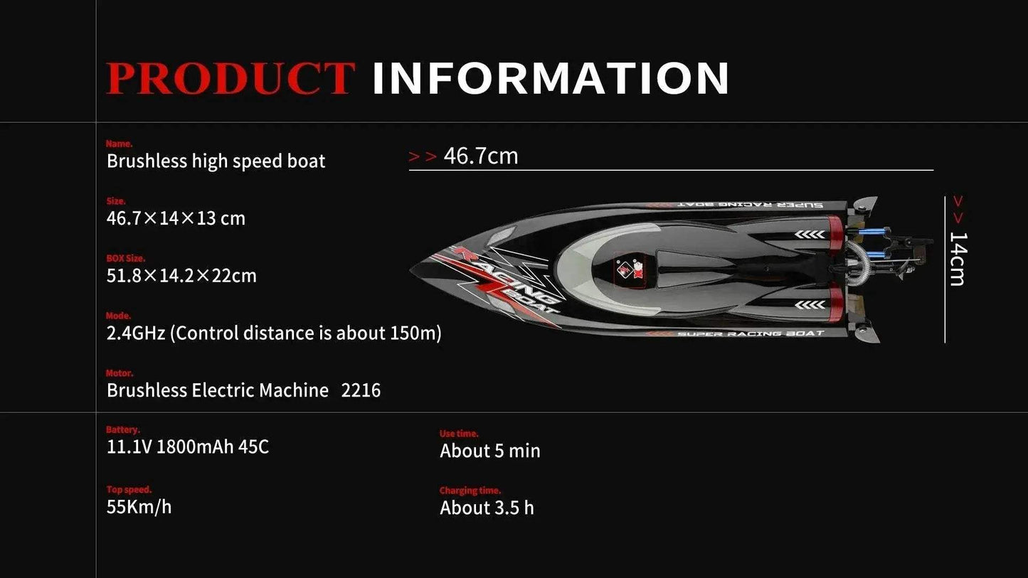 WLtoys WL916 WL912-A RC Boat High Speed Remote Control - ToylandEU