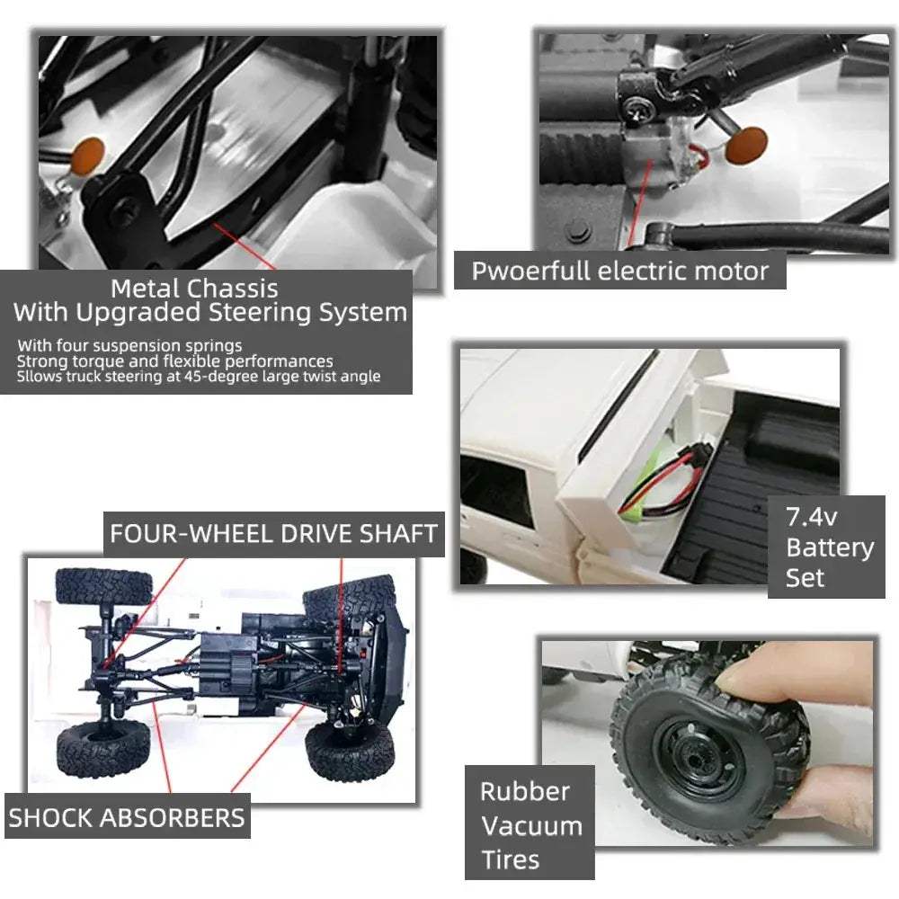 WPL C24 RC Car 4WD Rock Crawler Superior Waterproof Durable - ToylandEU