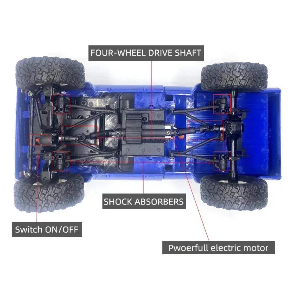 WPL C24 RC Car 4WD Rock Crawler Superior Waterproof Durable - ToylandEU