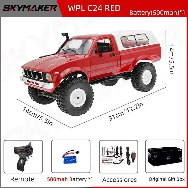 WPL C24 RC Car 4WD Rock Crawler Superior Waterproof Durable - ToylandEU