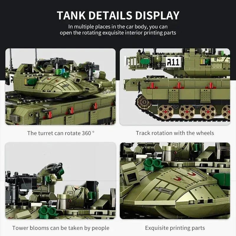  WW2 Military Tank Building Blocks Educational T90 -  ToylandEU™