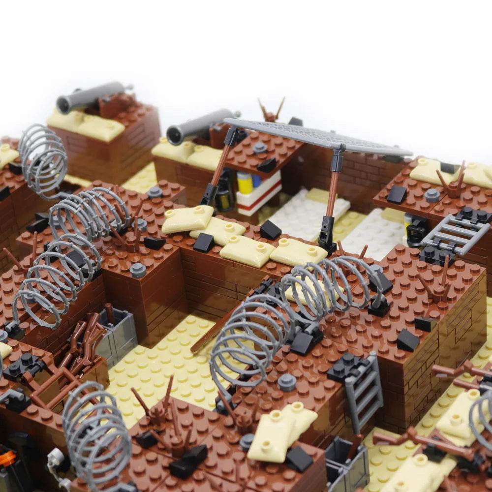 WW2 Military Trench Building Blocks Kit Soldiers Army Figures - ToylandEU