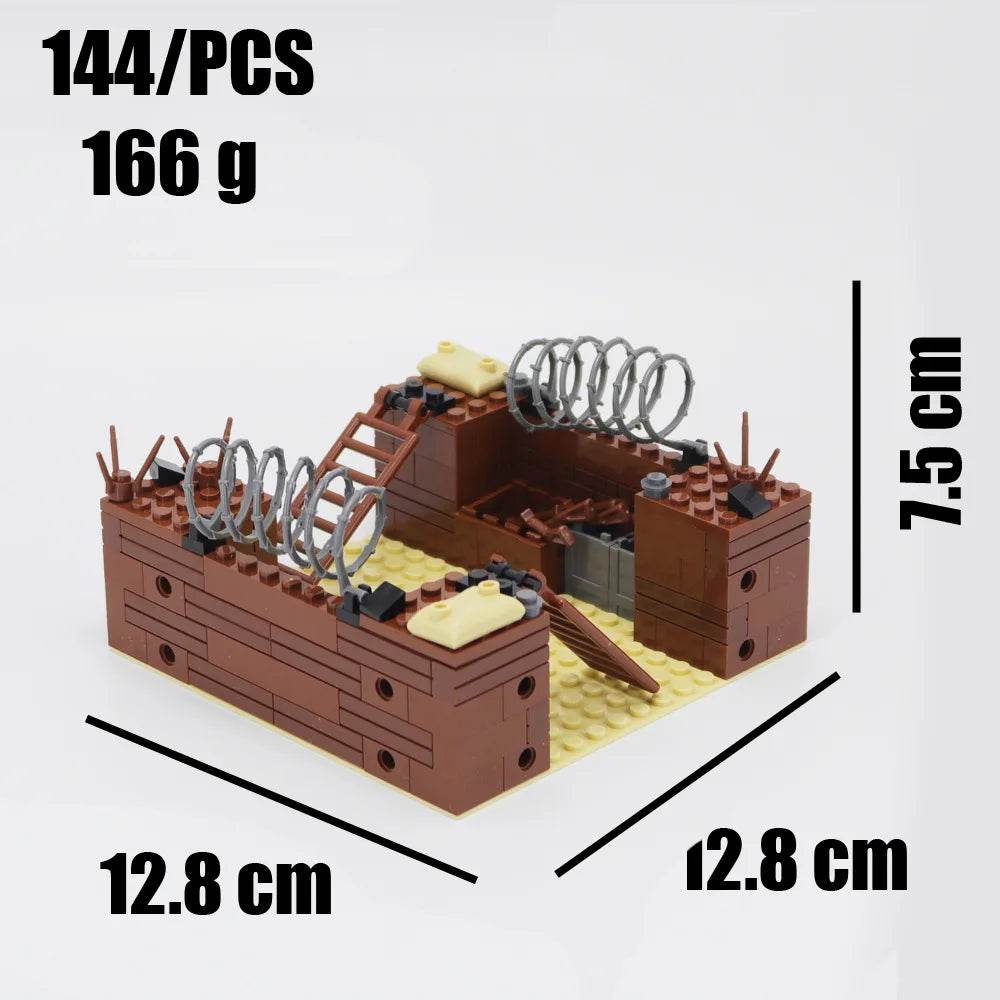 WW2 Military Trench Building Blocks Kit Soldiers Army Figures - ToylandEU