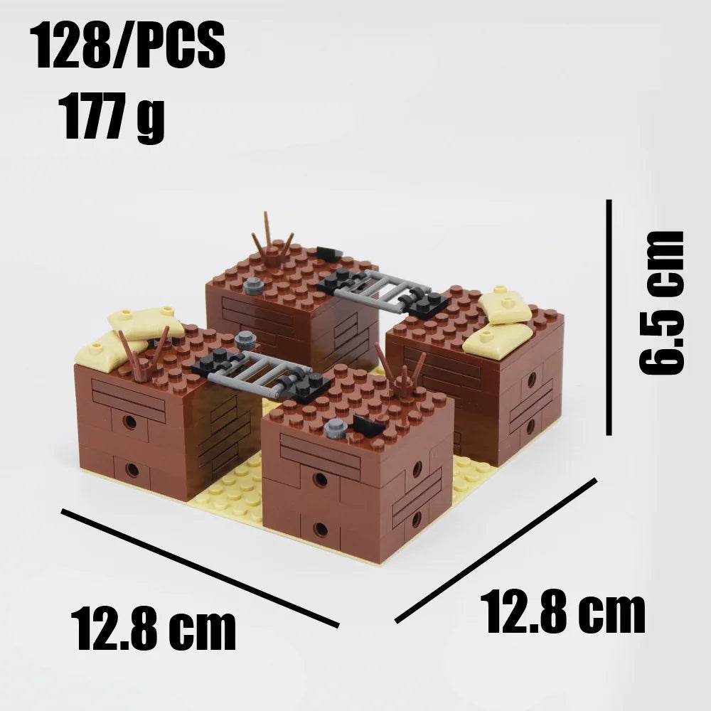 WW2 Military Trench Building Blocks Kit Soldiers Army Figures - ToylandEU