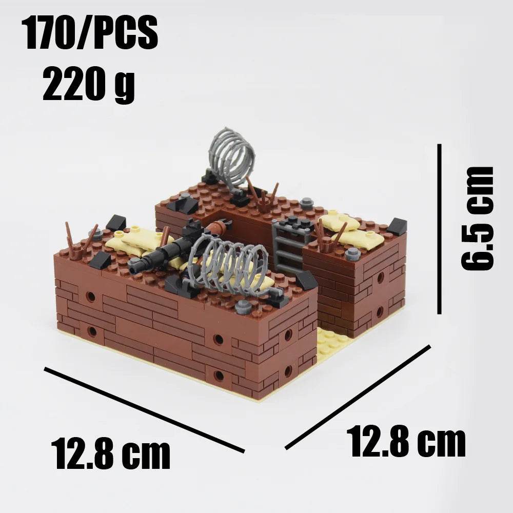 WW2 Military Trench Building Blocks Kit Soldiers Army Figures - ToylandEU