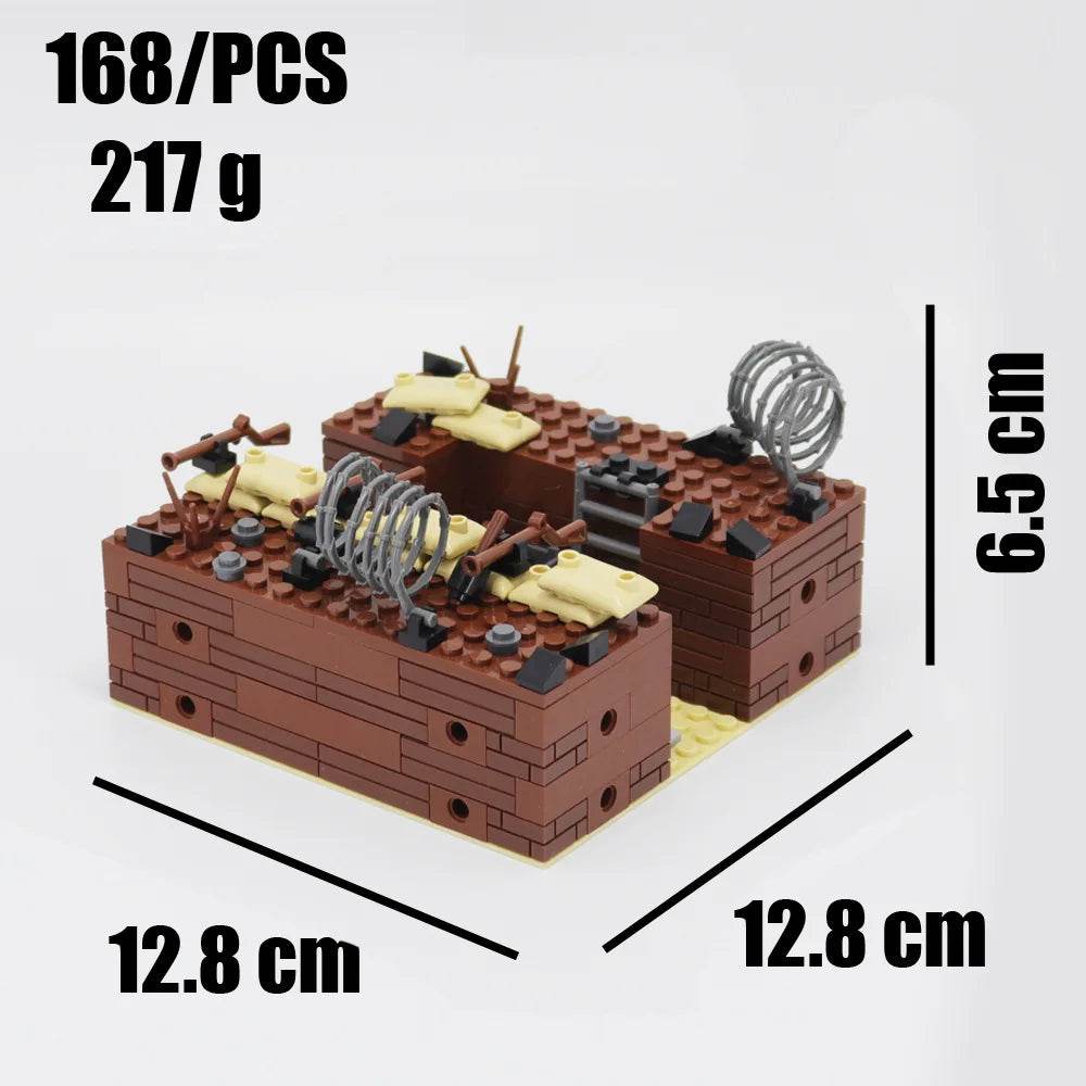WW2 Military Trench Building Blocks Kit Soldiers Army Figures - ToylandEU