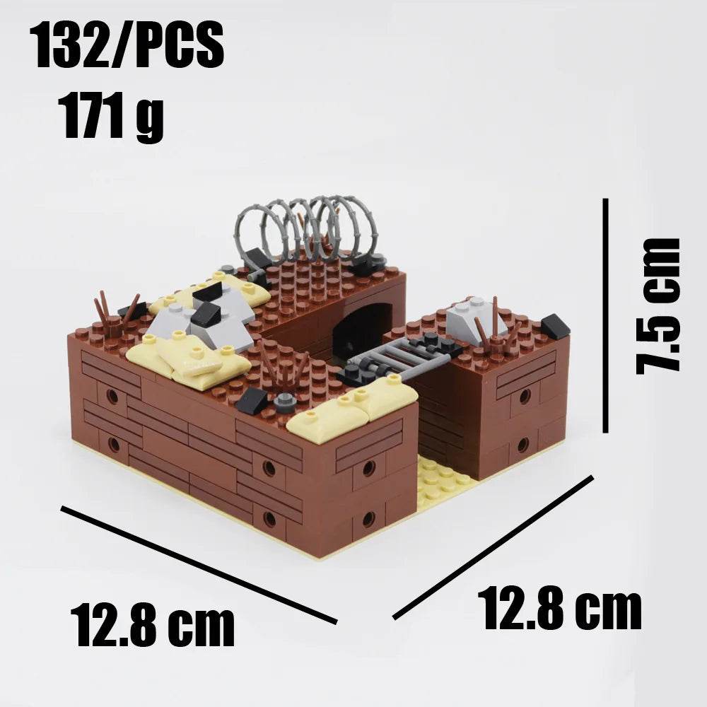 WW2 Military Trench Building Blocks Kit Soldiers Army Figures - ToylandEU
