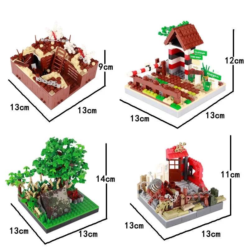 WW2 Ruins Building Blocks German Army Soldiers Figures Toys - ToylandEU