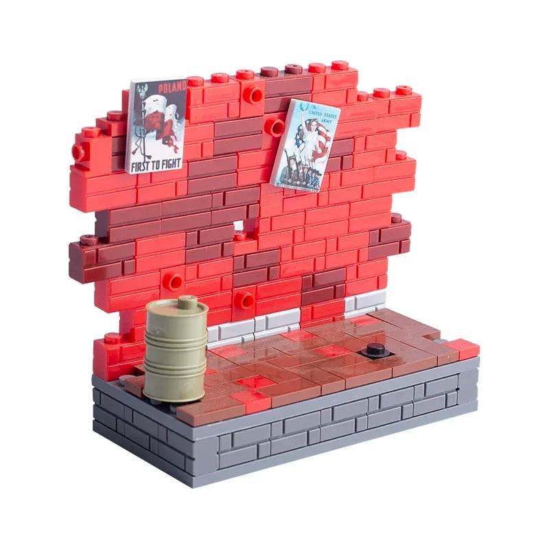 WW2 Ruins Building Blocks German Army Soldiers Figures Toys - ToylandEU