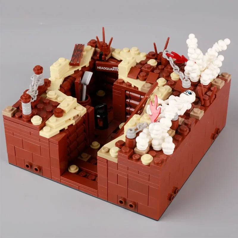 WW2 Ruins Building Blocks German Army Soldiers Figures Toys - ToylandEU