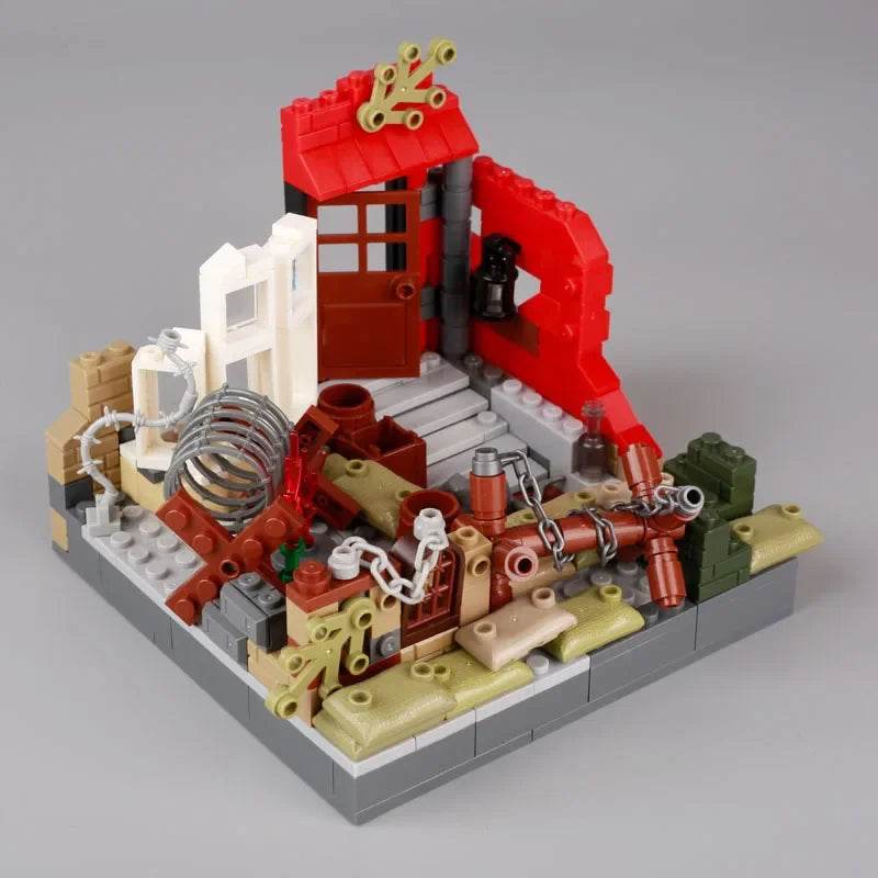 WW2 Ruins Building Blocks German Army Soldiers Figures Toys - ToylandEU