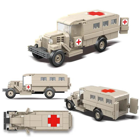 WW2 Soviet GAZ-55 Ambulance Building Set - 334 Eco-Friendly Pieces - ToylandEU