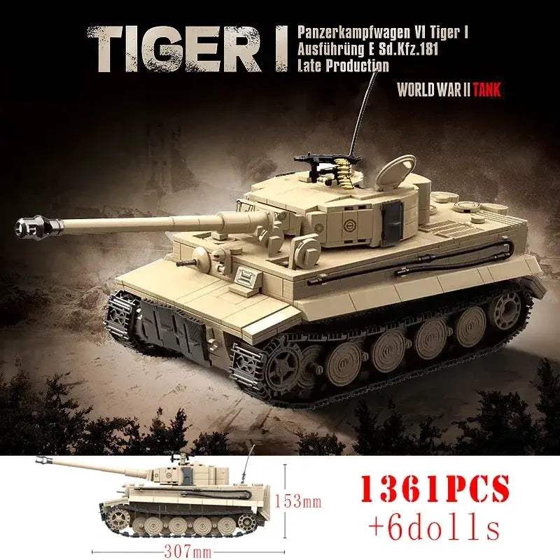 WW2 Tiger I Tank Building Blocks For Kids Lego Compatible - ToylandEU
