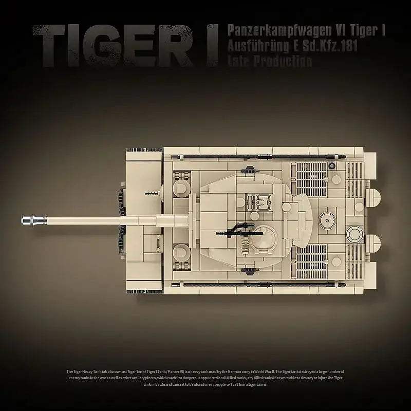 WW2 Tiger I Tank Building Blocks For Kids Lego Compatible - ToylandEU