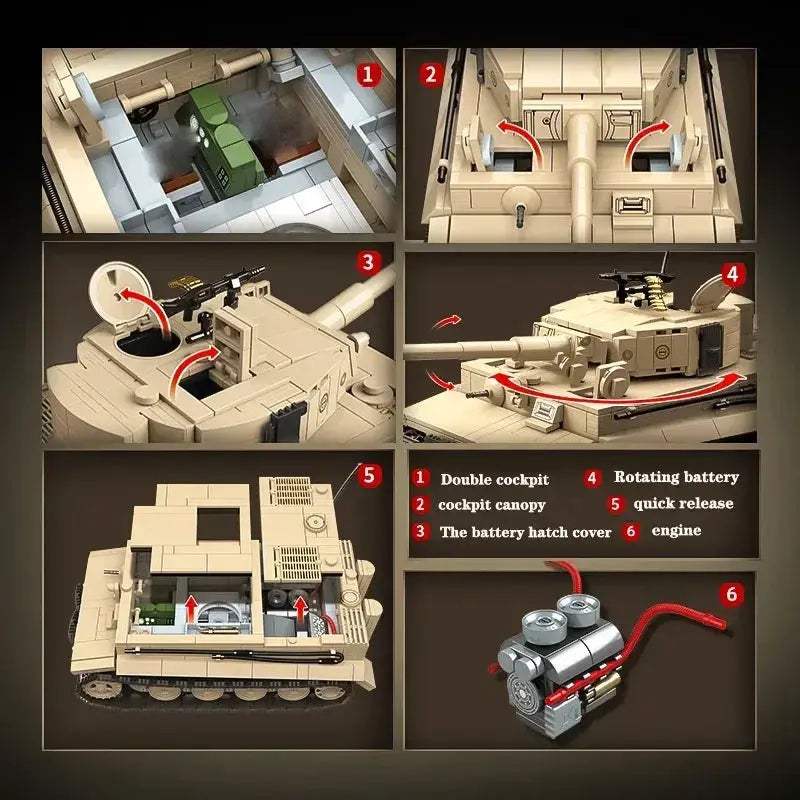 WW2 Tiger I Tank Building Blocks For Kids Lego Compatible - ToylandEU