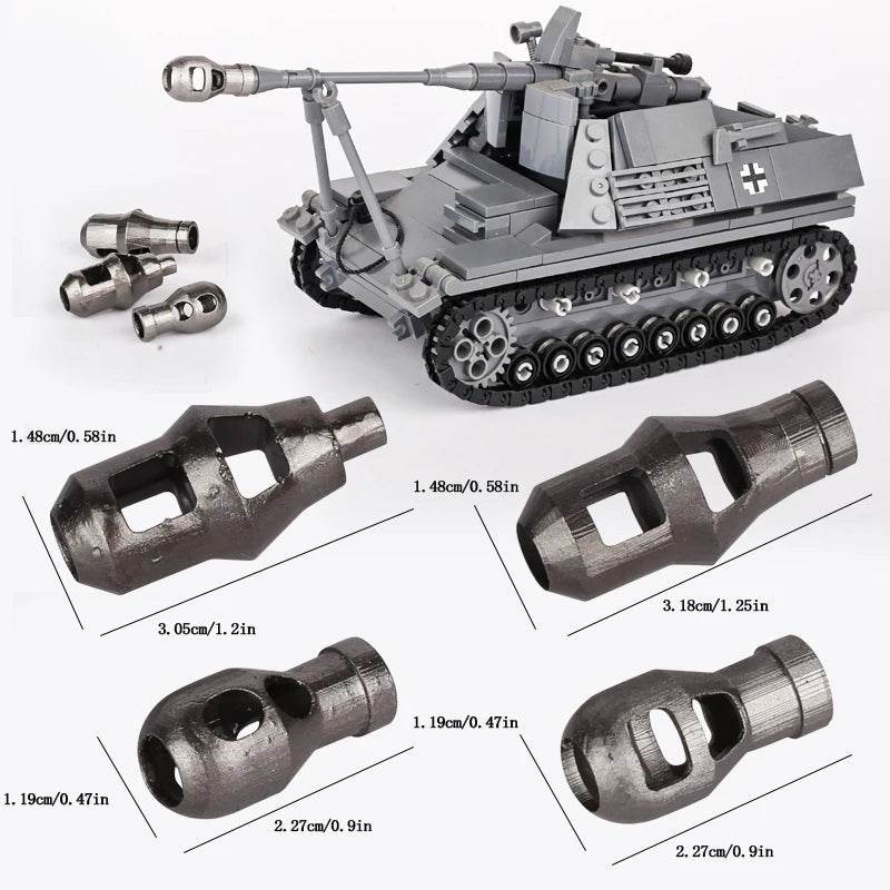 WW2 US Main Battle Tank M26 M12 Bricks Toys Boys Gift - ToylandEU