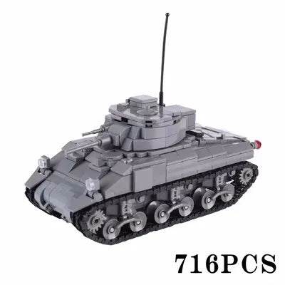 WW2 US Main Battle Tank M26 M12 Bricks Toys Boys Gift - ToylandEU