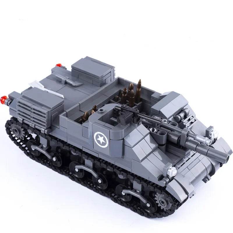 WW2 US Main Battle Tank M26 M12 Bricks Toys Boys Gift - ToylandEU