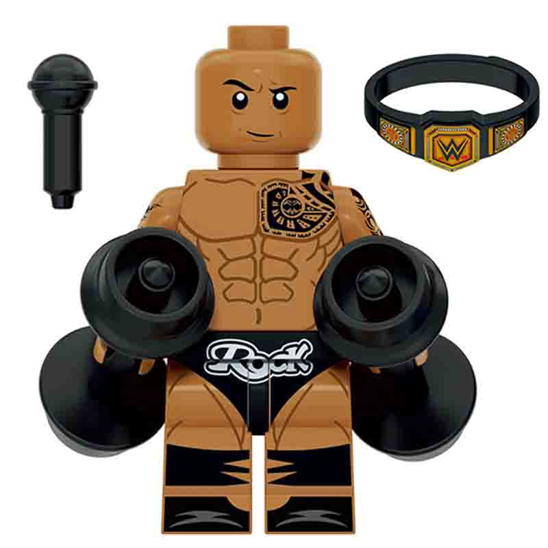 WWE The Rock Minifigure | Lego Compatible | Toylandeu™