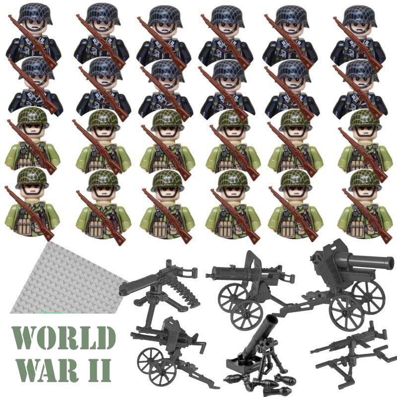 WWII Soldier Minifigures | Set of 24 | Toylandeu™