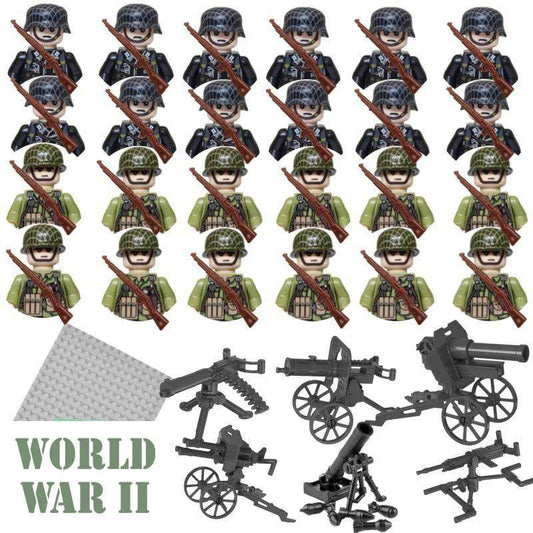WWII Soldier Minifigures | Set of 24 | Toylandeu™